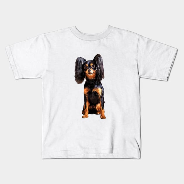 Russian Toy Terrier Kids T-Shirt by ElegantCat